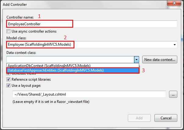selecting the data context 